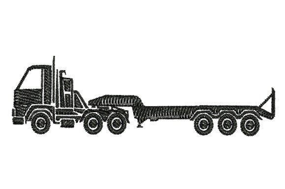 Car Transport Truck Embroidery