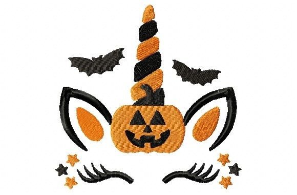 Pumpkin Unicorn Embroidery