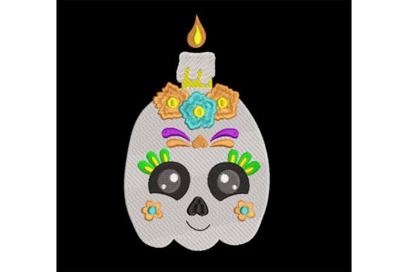 Pumpkin with Flowers Embroidery Design
